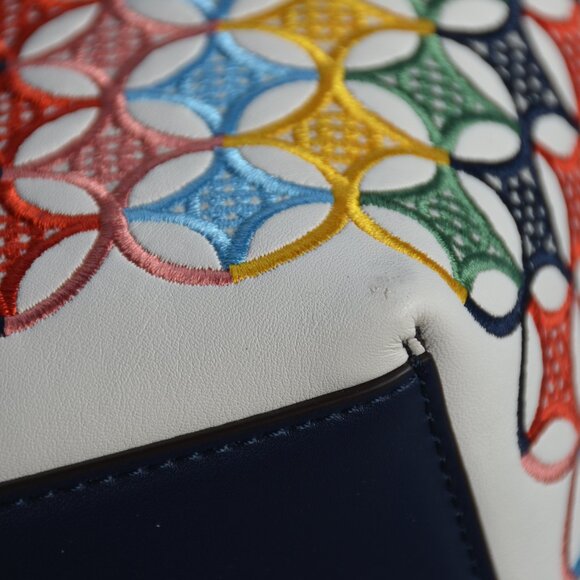 Tory Burch Multi Color Embroidery Tote - Picture 4 of 11